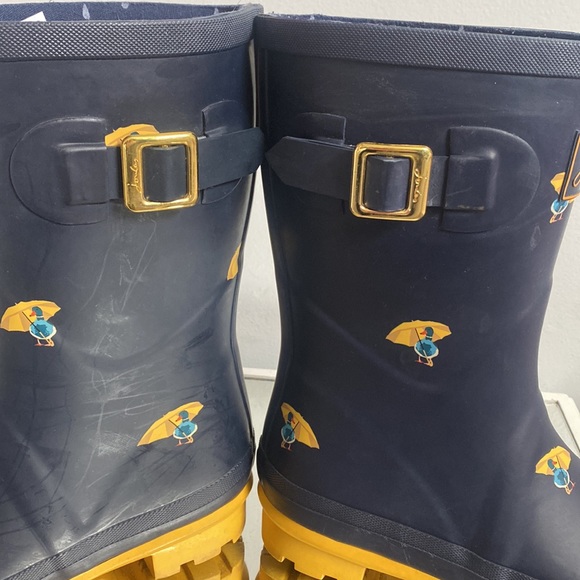 Joules Molly mid height wellies navy ducks umbrella print rain boots - Picture 3 of 8